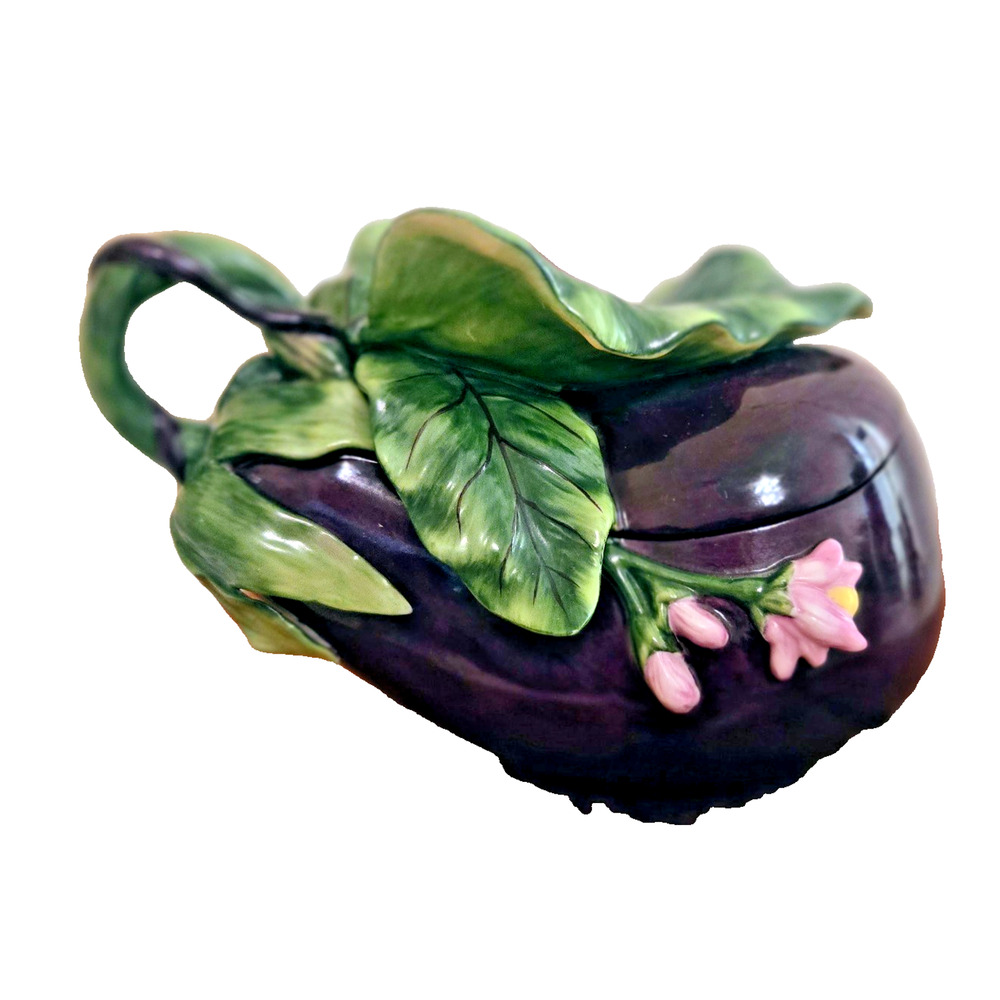 Fitz & Floyd Classics Jardin Potagere Figural Oblong Covered Eggplant Box & Lid